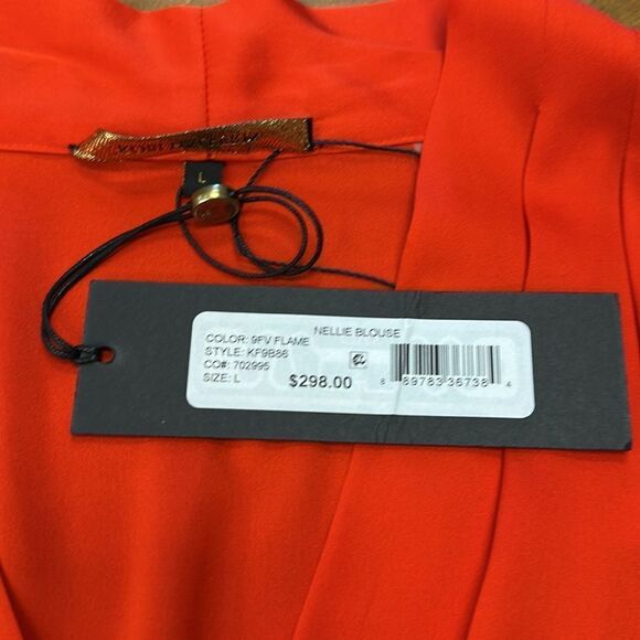 NWT Kobi halperin Nellie red Blouse L - Picture 3 of 7